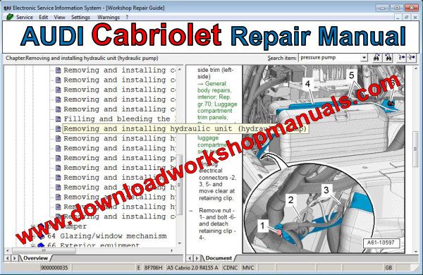 audi cabriolet repair manual